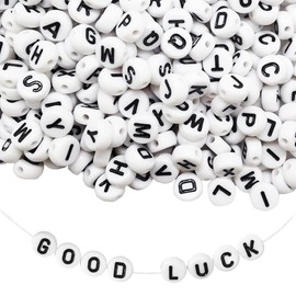 520 Pcs 7mm Bulk A-Z Letter Craft White Alphabet Beads Round Assorted Acrylic Bead for Name Bracelets Jewelry Making And Crafts Art Diy Decoration