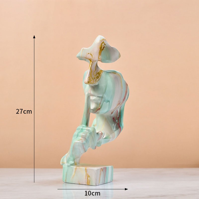 Thinker Statue Vivid Shape Compact Synthetic Resin Attractive Decorative Silence
