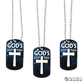 God’s Got This Dog Tag Necklaces with Cross Cutout - Jewelry - 12 Pieces