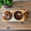 Generic Yaokingdom 2-Piece Wooden Seasoning Jar Set with Lid and