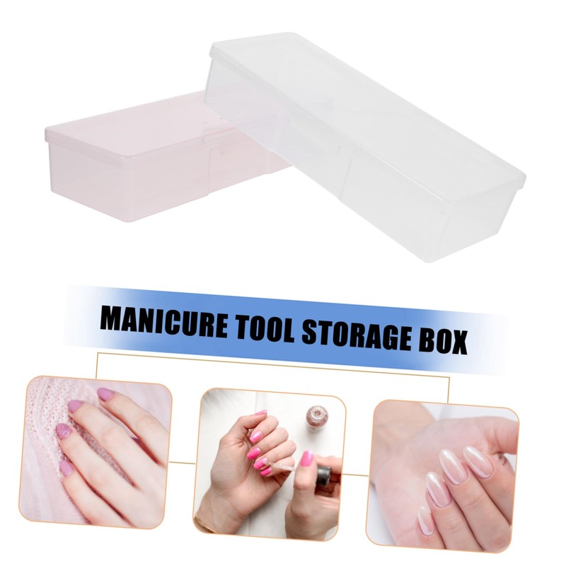 SAFIGLE 4Pcs Manicure Tool Box Nail Art Organizer Storage Containers