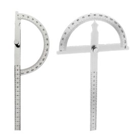 ZHYUAN Protractor Metal 0-180°, Stainless Steel Angle Gauge, Protractor, Measuring Angle Finder Metal with Locking Screw, Angle Gauge with 150 mm Measuring Device, Metal Protractor