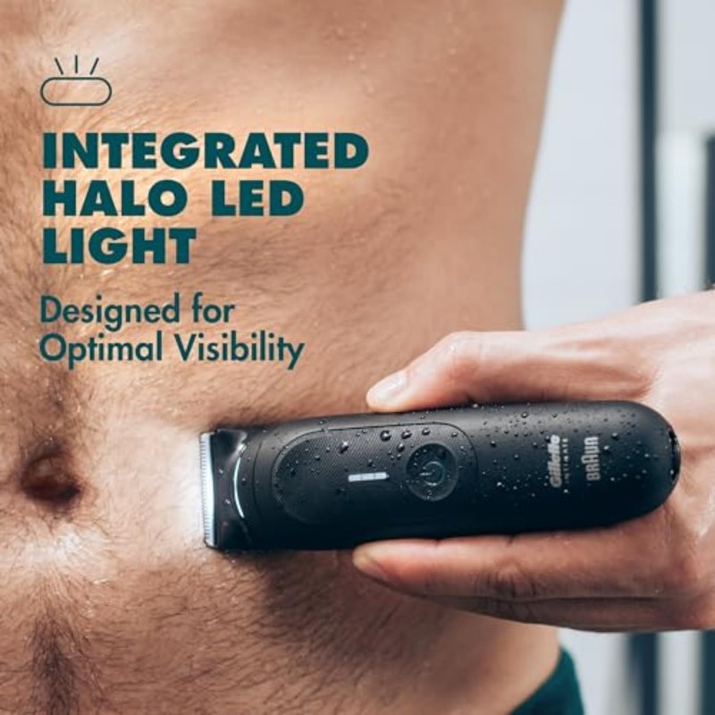 Gillette i7 Intimate Men’s Premium Pubic Hair Trimmer, Waterproof LED
