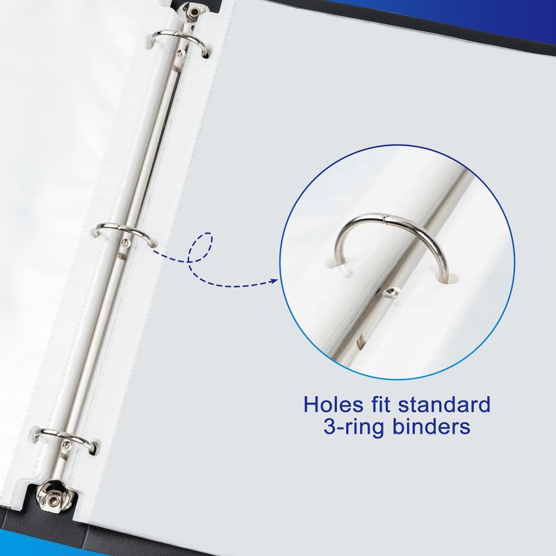 100 Pack Clear Sheet Protectors, 8.5 x 11 inch Page