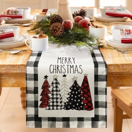 Christmas Table Runner, Christmas Table Runner, 180 cm Long, Christmas Table Runner, Christmas Tree Runner, Christmas Table Runner, Table Decoration (Grey)