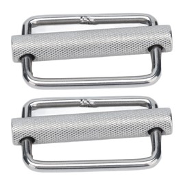 Fafeicy 2Pcs Slide Buckle, 316 Stainless Steel Rectangle Adjustable Knurled Roller Belt Buckles for Webbing, Buckle Straps, Dog Collars, Nylon Webbing, Camping Belts 50mm/1.97in, M