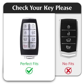 WORCAS for Hyundai 8 Button Key Fob Cover, TPU Smart Key Fob Case Compatible with Genesis GV70 GV80 GV90 G70 G80 G90(White)