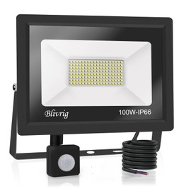 100 W LED Spotlight Motion Sensor, 10000 LM LED Outdoor Spotlight with Motion Sensor IP66 Spotlight LED Outdoor Spotlight with Motion Sensor Warm White 3000 K Outdoor Spotlight LED Floodlight for