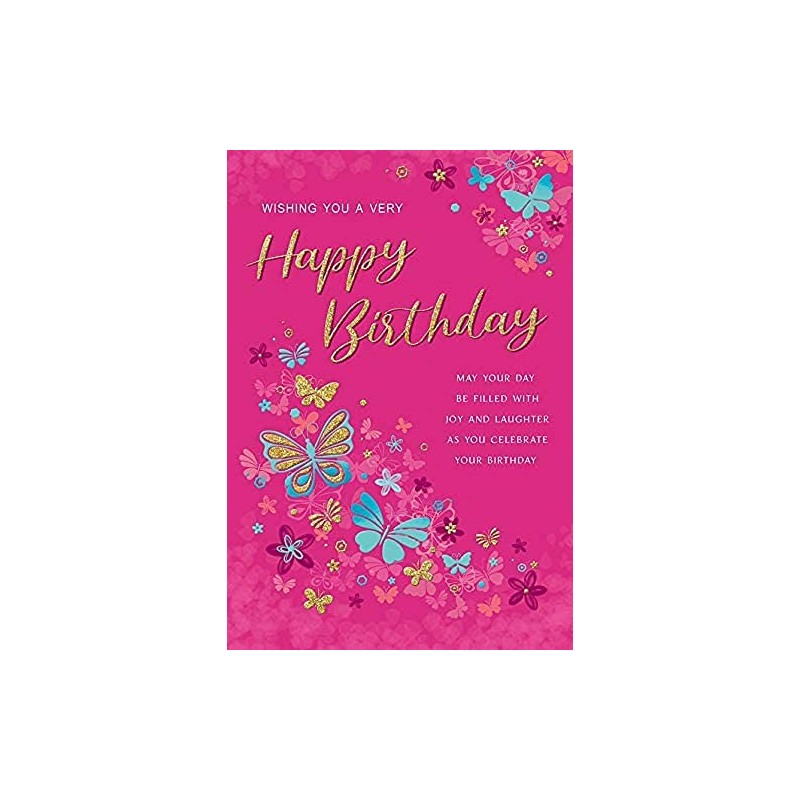Modern Open Female Birthday Card - 9 x 6 inches