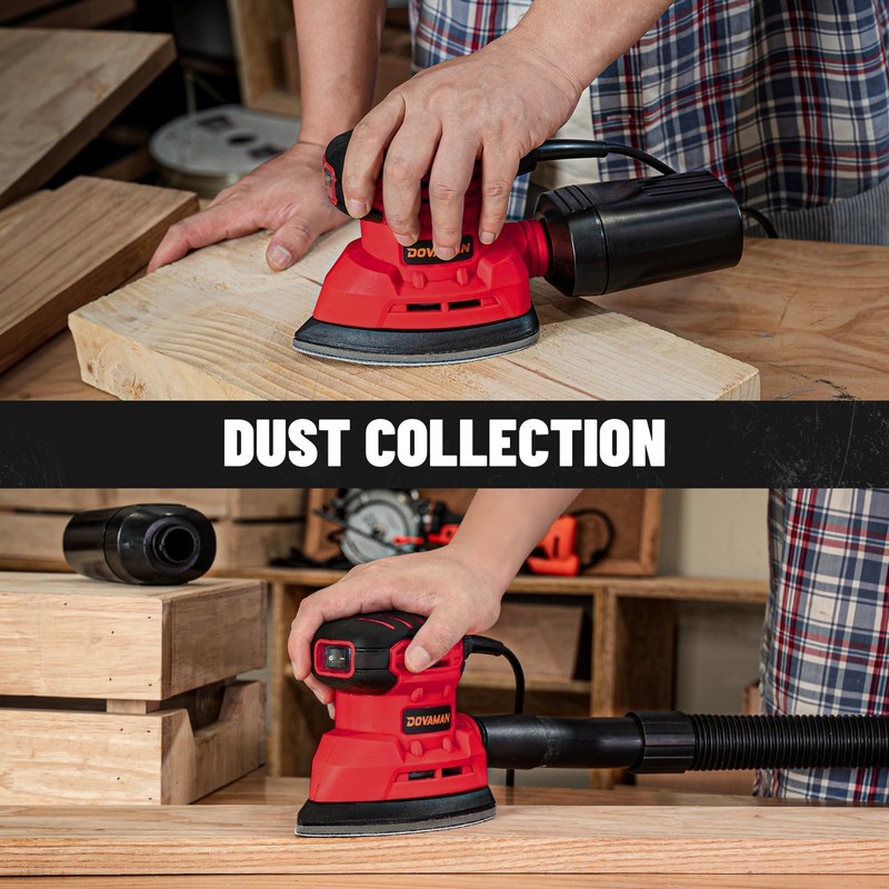 DOVAMAN 130W Detail Sander, 12000RPM Palm Sander Tool