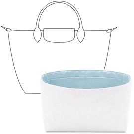 FANJI Project Tote Bag Organizer Insert for Le Pliage Original S Handbag, Custom Fit Inside Premium Celeste Lightweight WaterResistant Purse Insert with Cup Holder Accessories