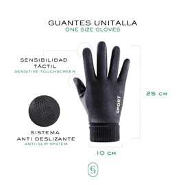 Clepsidra® Guantes para ejercicio de tela extra suave. Guantes hombre con forro termico para uso constante. Guantes mujer aptos para usar pantallas tactiles. Accesorios deportivos. Unisex gloves.