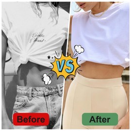 Mabor Mabor 2Pcs Crop Tuck Band, Adjustable Crop Tuck Tool for Sweater and Shirt Belly Leaking Crop Tuck Band Elastic Band to Change The Style of Your Tops Shirt Stays Belt for Women