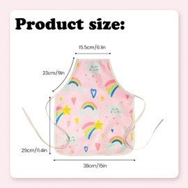 FZSECRIU 1 piece cooking apron children, children's apron, children's apron girls, children's cooking apron, multicoloured