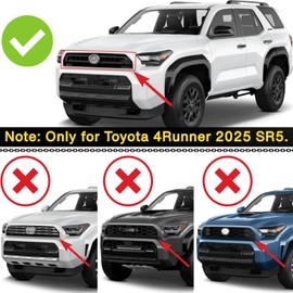 ZDEERAOTO 4pc Smoked Housing Amber LED Front Centra Grille Lights DRL Feature Kit for Toyota 4runner 2025 SR5,OEM Grill Led Grill Light for 4Runner Accessories（Only for SR5）（Smoked）