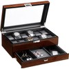 BEWISHOME 12 Watch Box with Valet Drawer, Luxury Watch Case,Watch