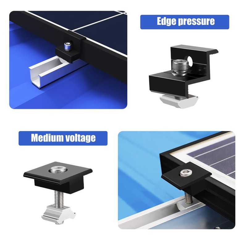 Noosverl Solar Panel Mount Kit (12 cm) and Accessories Black