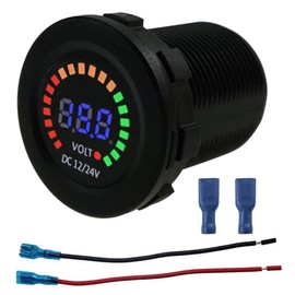 IZTOSS 12V-24V Universal LED Display Digital Voltmeter Measure Voltage 7-30V with Low Voltage Alarm Car Motorcycle Auto Truck