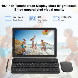 2 in 1 18GB+128GB Tablet 10.1 inch Android 15 Tablet Set Tablets with Keyboard Case wireless Mouse Stylus Screen Flim 10.1 IN 1280*800 HD Touch Screen 8MP Dual Camera Games Tab Wi-Fi BT Tableta PC