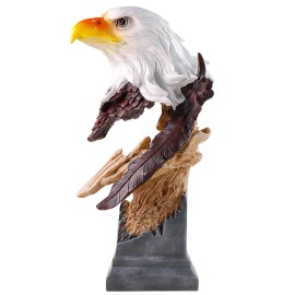 Resin Eagle-shaped Artistic Decorative Item with Rock-like Base Creating a Powerful Indoor AtmosphereColor: As picture, Size: One Size