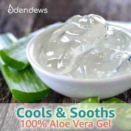 Eden Dews Organic Aloe Vera Gel 100% Pure & Natural Gel, Moisturizing, Face Skin & Hair Care, Made in USA, Unscented (3, (2 Oz))