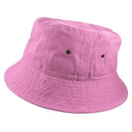 Gelante Solid Color 100% Cotton Bucket Hat for Women and Men Packable Travel Summer Beach Hat 1900-LightPink-S/M