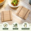 BambooMN Premium Bamboo Slat Coasters - 4.25" x 4.25" -