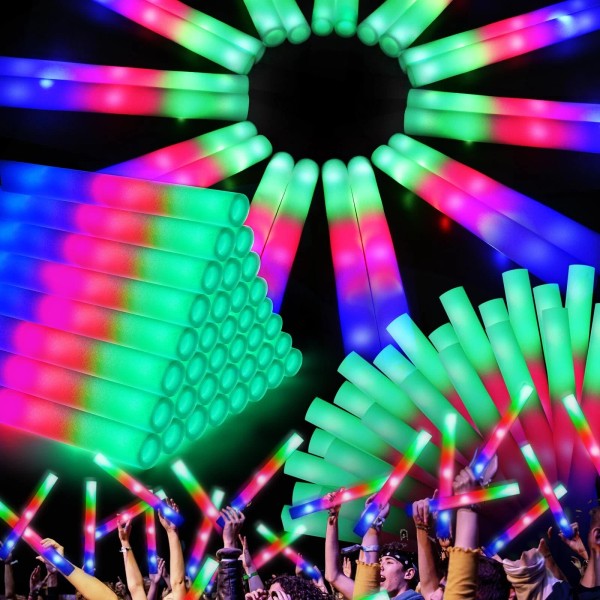 OLUPP 48 Pcs Foam Glow Sticks, Glow Sticks Bulk with