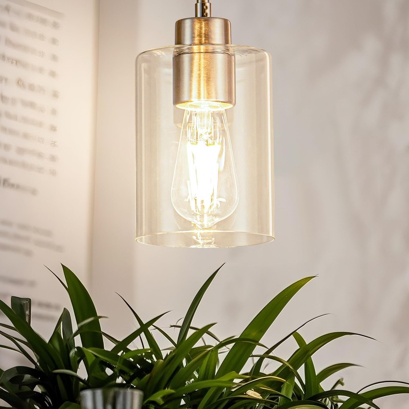 MAYNA 1-Pack Brushed Nickel Ceiling Light Fixture, Simple Silver Mini