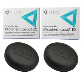Micro Herb Soap 21EX for Sensitive Skin 2 Piece Set (Hypoallergenic, Gentle on Trouble Skin) Not only for your face, but also scalp and whole body
