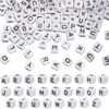 PONABEADIY 1 Box 10x10x10MM 208PCS 26 Styles Letter Cube Bead
