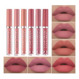Set De 6 Labiales Handaiyan Lápiz Labial Color Rojo Mate
