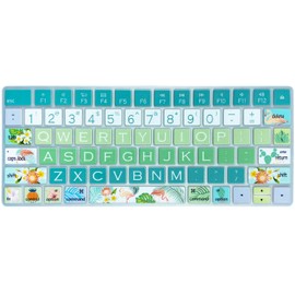 SANFORIN Keyboard Cover Skin for Apple iMac Wireless Magic Keyboard 2nd Gen MLA22LL/ A (Model: A1644), Silicone Skin Protector with Big Letter Design, US Layout, Flamingo