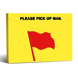 YeeBeny Post Flag Magnetic Replacement Flag for Outgoing Mail -Pickup Red Flag with Bright Yellow Background Please Pick Up Mail Mailbox Alert Magnet - 1.8x2.6 Inch Mailbox Notification Magnets