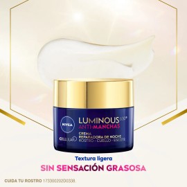 Nivea Luminous Crema Facial de Noche con Ácido Hialurónico, Todo Tipo de Piel, 50ml