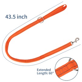 Plus tard Extended Bungee Chainsaw Strap with Long Snap, Orange Heavy-Duty Lanyard with 2" Ring for Arborist Gear, Enhanced Length for Greater Flexibility