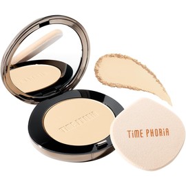 TIMEPHORIA Base de Maquillaje en Polvo Timeless Optima, Alta Cobertura y Acabado Matte Blur, 16H Control de Brillo, Polvo Compacto para Piel Grasa y con Acné, con Aplicador de Cara, 8.5g(001 Creme)