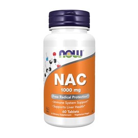 NOW Suplementos, NAC (N-acetil-cisteína) 1,000 mg, Protección de Radicales Libres*, 60 Tabletas