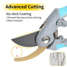 Bypass Pruners Garden Pruning Shears Hand Pruners Garden Clippers Tree Trimmers Bypass Secateurs with SK-5 Steel Blade and Locking Mechanism for Branches Stems and Flowers