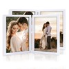 ORIVAN 2 Pack 5x7 Double Picture Frames Hinged Folding Photo