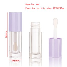 COSIDEA 14pcs Empty 6ml big doe foot wand Chunky lip gloss tubes for DIY lipgloss,Pink round lipgloss containers tubes with thick wand (Purple)