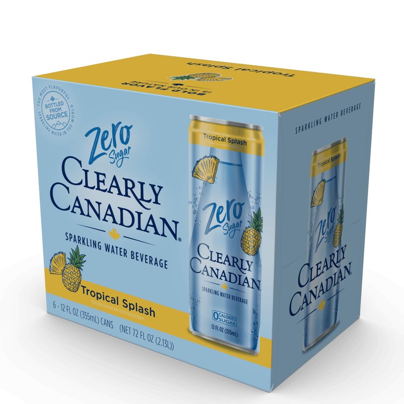 Clearly Canadian Tropical Splash Cans Sparkling Water, 24-Pack (Regular &