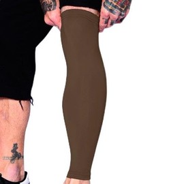 Tat2X Ink Armor Full Leg Tattoo Cover Up Sleeve - No Slip Grip - U.S. Made - Brown - LEG-XL2X (single sleeve)