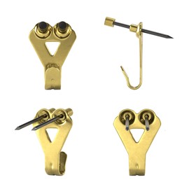 OOK 50025 Professional Picture Hangers, Art Hangers, Brass, Reusable Picture Hooks, 50lb (3 set)