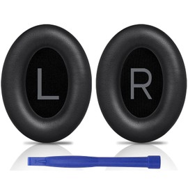 SOULWIT Earpads Replacement for Bose QuietComfort 45 (QC45)/QuietComfort SE (QC SE)/New Quiet Comfort Wireless Over-Ear Headphones, Ear Pads Cushions with Softer Protein Leather - Black