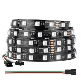 BTF-LIGHTING WS2814 IC RGBW RGB+Cool White (Similar WS2812B) Addressable DC24V 16.4FT 60LED/m 10pixel/m Flexible 4 Colors in 1 Dream Color LED Strip IP30 for Home Decor (No Adapter or Controller)