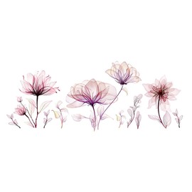 WOHAHA Wall Sticker, Stylish, Large Flower, Pink, Painting, Wall Sticker, Removable Sofa Background, Floral Decorative Paper, Living Room, Bedroom, Entryway, Wall Decor, Waterproof, Wall Sticker,