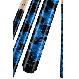VALHALLA by Viking VA211 Pool Cue/Billiard Stick Blue Marble, Pro Taper 58" 2-Piece Construction, American-Made Triangle Tip + Bonus Williard Nickel Tip Tool (19.5oz)