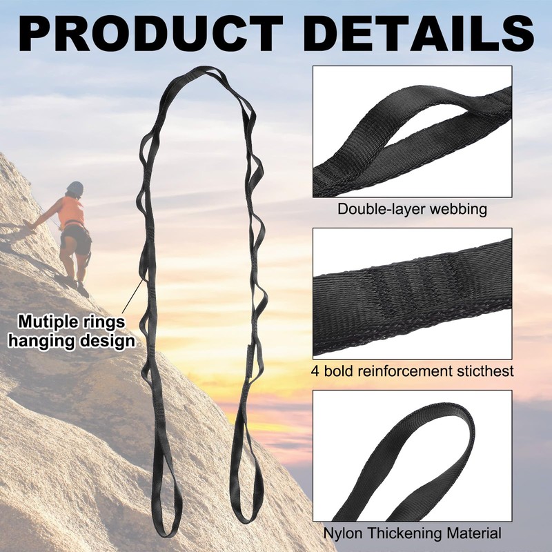 PATIKIL 22KN Adjustable Daisy Chain Yoga Extend Belt 1.8M, 2