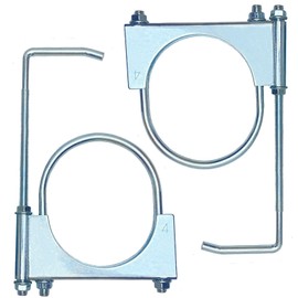CAROTUPY 4" Exhaust Clamp With Hanger, Universal Exhaust Pipe Hanger Muffler Hanger for 4 Inch Exhaust Pipes (2 Pcs)